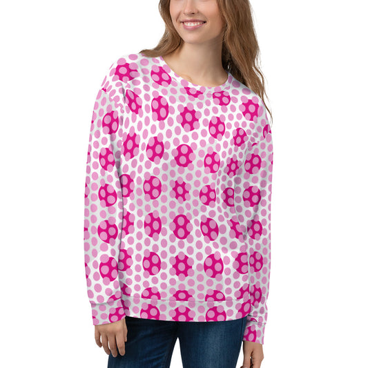 Women's All-Over Print Recycled Unisex Sweatshirt Circles Polka-dot Lavender Rose