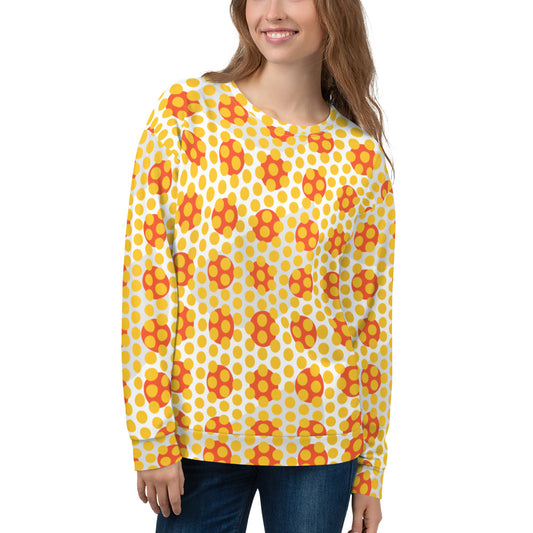 Women's All-Over Print Recycled Unisex Sweatshirt Circles Polka-dot Yellow