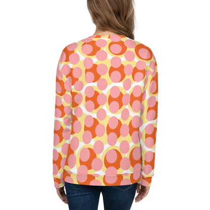 Women's All-Over Print Recycled Unisex Sweatshirt Abstract Circles Wewak Pink
