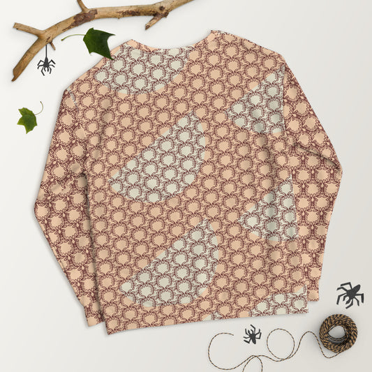 Women's All-Over Print Recycled Unisex Sweatshirt Laurel Leaves Crown Auburn V Neck Design