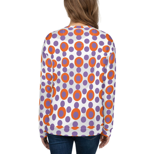 Women's All-Over Print Recycled Unisex Sweatshirt Circles and Polka Dots Ce Soir Violet