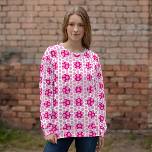 Women's All-Over Print Recycled Unisex Sweatshirt Circles Polka-dot Lavender Rose