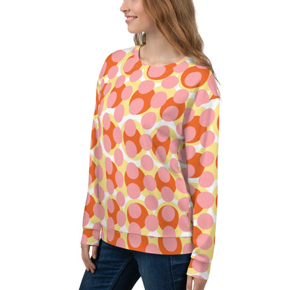Women's All-Over Print Recycled Unisex Sweatshirt Abstract Circles Wewak Pink