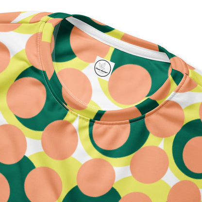 Women's All-Over Print Recycled Unisex Sweatshirt Abstract Circles Mandy Pink