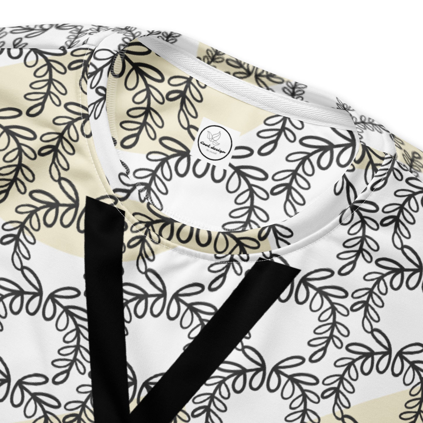 Women's All-Over Print Recycled Unisex Sweatshirt Laurel Leaves Crown Eclipse V Neck Design