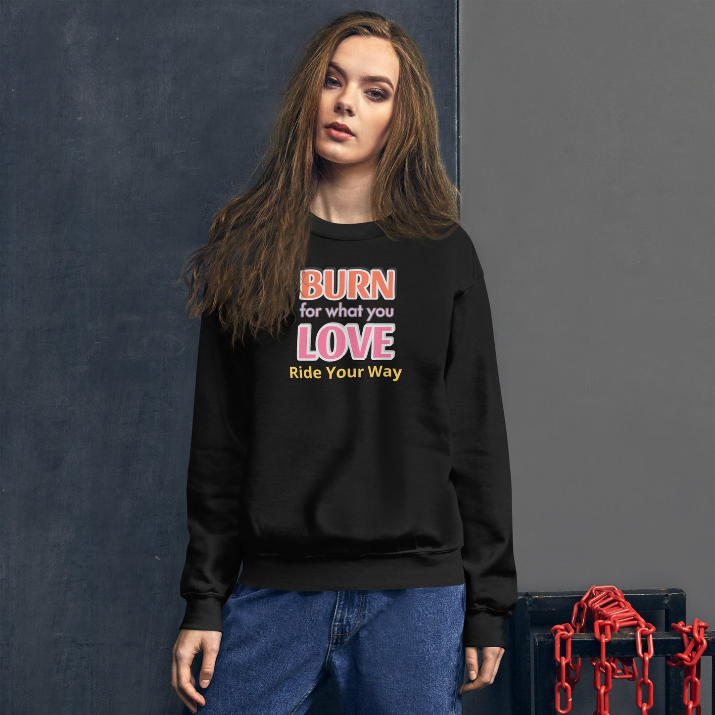 Women's Unisex Heavy Blend Crewneck Sweatshirt Burn Love