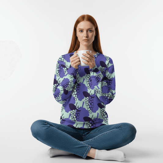 Women's All-Over Print Recycled Unisex Sweatshirt Grape Purple